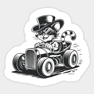 Hot Rod Cat Sticker